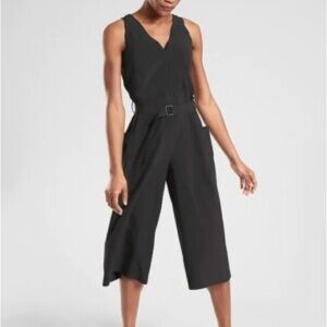 Athleta Black V-Neck Jumpsuit